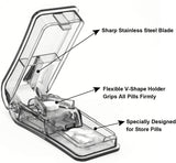 2PCS Pill Cutter for Small or Large Pills - The Best Multiple Pill Splitter Ever - Design in The USA - Doubles as a Pill Box - Not Suitable for Tiny Pills (Gray)