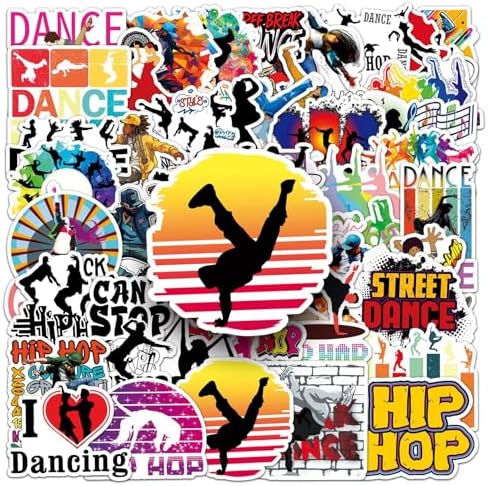 50PCS Hip HOP Dance Stickers,Dancing Stickers,Street Dance Stickers,Laptop Stickers,Motorcycle Bicycle Luggage Decal Graffiti Patches for Teens. (50PCS Hip HOP Dance)