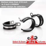 LOKMAN 20 Pack 5/16 Inch Stainless Steel Cable Clamp, Rubber Cushioned Insulated Clamp, Metal Clamp, Tube Holder for Tube, Pipe or Wire Cord Installation