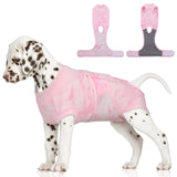 FUAMEY Recovery Suit for Dogs After Surgery,Soft Breathable Dog Bodysuit E-Collar & Cone Alternative Surgical Suit,Male Female Dog Neuter Spay Suits Anti Licking Wounds Onesie Pink Tie Dye S