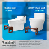 Toilet Stool Squat Adult and Kids - 7 Inches Foldable Poop Stool for Bathroom Bamboo Flip Potty Stool with Anti-Slip Layer - Improve Bathroom Posture and Comfort (Walnut)