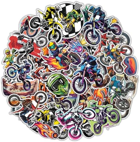 100 Pcs Dirt Bike Stickers, Motorcross Decal, Dirtbike Sticker Waterproof Decals for Water Bottles Laptop Luggage Computer Scrapbooking Teens Adults Girls Kids Funny Party Decorations