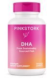 Pink Stork Prenatal DHA - 540 mg Omega 3 Fish Oil Supplements with DHA and EPA, Pregnancy and Postpartum Essentials for Cognitive Health + Fetal Development - 60 Softgels - Packaging May Vary