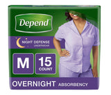 Medium Overnight Depends Women - Night Defense Incontinence Underwear, Purple