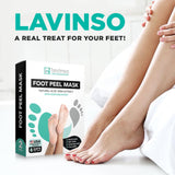 Lavinso Foot Peel Mask for Dry Cracked Feet – 2 Pack Dead Skin Remover and Callus - Exfoliating Peeling Soft Baby Feet, Original Scent