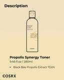 COSRX Full Fit Propolis Synergy Toner, 280ml / 9.46 fl.oz | Daily Boosting Toner with Propolis 72.6% | Korean Skin Care, Paraben Free