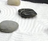 Nature's Mark Mini Zen Garden Kit for Desk with Rake, White Sand, Buddha Figures, Bridge Figure and River Rocks, Black Rectangle Base