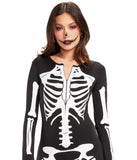 Tipsy Elves Form Fitting & Flattering Skeleton Bodysuits for Halloween - Women's Sexy Skeleton Costume - Women's White Skeleton Bodysuit Halloween Costume Size Medium