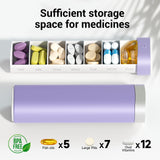 Weekly Pill Organizer 7 Day, Betife Daily Pill Box, Travel Pill Case, Cute Pill Holder to Hold Vitamins, Medicines, Supplements, Pills Organizer (Purple)