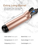 2 Inch Extra Long Barrel Curling Iron for Long Hair, Large Barrel Curling Wand Ceramic Tourmaline Dual Voltage