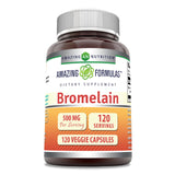 Amazing Formulas Bromelain Supplement | 500 Mg Per Serving |120 Veggie Capsules | Non-GMO | Gluten Free | Made in USA | Ideal for Vegetarians