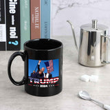 Limecute Trump Survived Shot Trump 2024 Ear Bullet-Proof PA Pennsylvania Rally Shot Shooting Survivor Fight Strong Fist Pump Mug Ceramic Cup Gift Coffee Cup Double-sided Design