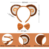 HODRME 3 Pieces Monkey Ears and Tail Set-Orange Monkey Headband Tail Bow Tie Cosplay Party Halloween Costume Accessories for Kids and Adults