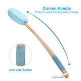 AmazerBath Lotion Applicator for Back, Feet, 4 Replaceable Pads with 1 Long Handled, Back Sunscreen Applicator for Elderly, Women, Apply Cream Medicine Skin Cream Moisturizer Sunscreen Tanner, Blue