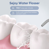 Water Flosser Dental Oral Irrigator Teeth Cleaner Portable Travel Rechargeable Cordless,IPX7 Electric Plaque Remover 3 Modes 3 Jet Tips 140ml