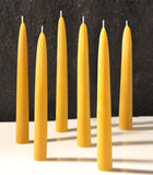 6 Packs Natural Beeswax Taper Candles- 8 inch Beeswax Candles, Smokeless and Dripless Beeswax Candles- 8 Hour Burn Time Beeswax Candlesticks- for Christmas Home Decor Air Purification Spa Relaxation