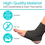 Vive Ankle Wrap (2 Pack) - Strap Heel Brace Stabilizer For Sprained Foot - Breathable, Soft, Firm Compression Sport Sleeve For Swelling - Adjustable Nonslip Elastic Support For Tendonitis (Women, Men)