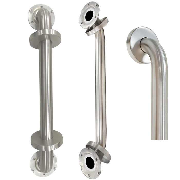 18 Inch Shower Grab Bar 2 Pack Brushed Nickel SUS304 Safety Bathroom Grab Bars with Concealed Screws, 500lbs Support Assist Bath Handle Balance Bar for Handicap Elderly Pregnant