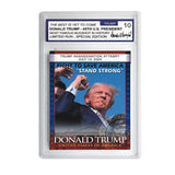 2pc/Set 2024 US President Donald Trump Assassination Failure Rating Card Fight Collectible Card Supporter Fan Commemorative Gift