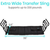 Vive Transfer Sling - Padded Assist Gait Belt - Heavy Duty Patient Lift with Straps - Mobility Standing and Lifting Aid for Disabled, Elderly, Seniors, Injured - Safely Move from Bed and Wheelchair