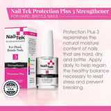 Nail Tek Protection Plus 3, Nail Strengthener for Hard and Brittle Nails, Prevent Nails From Cracks, Chips, and Unsightly Ridges, 0.5 oz, 2-Pack