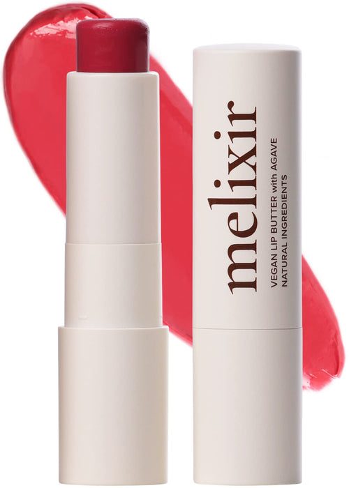 Melixir Vegan Lip Butter #10 Flutter (Tinted) (+ 8 Other Colours) 3.9 g, Bee-Free, Petrolatum Free, Deep Nourishing Vegan Lip Balm on a Plant-Based Base