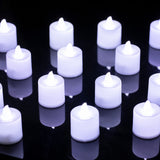 LANKER 24 Pack Flameless Led Tea Lights Candles - Steady Cool White Battery Operated Electronic Fake Candles – Decorations for Christmas, Halloween and Festival Celebration (White)