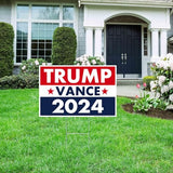 Trump Vance 2024 Yard Sign, Donald Trump President JD Vance Vice President 2024 Yard Sign, 18" x 12" Double-Sided Sign, Metal H-Stake