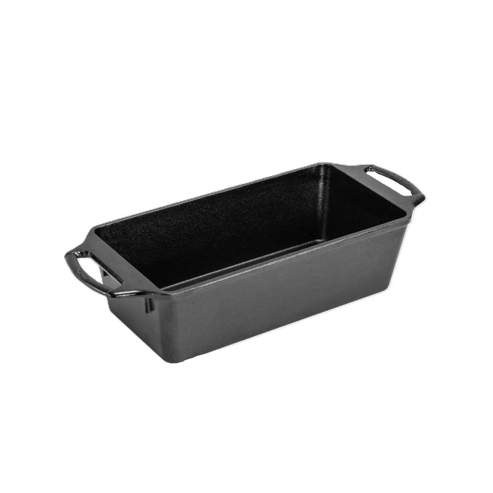 Lodge 10 Inch Pre-Seasoned Cast Iron Loaf Pan - Dual Handles - Unparalleled Heat Retention for Consistent, Even Baking - Black