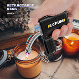 LcFun Rechargeable Lighter, USB C Electric Lighter, Plasma Lighters with LED Battery Display, Waterproof Windproof Lighters, Arc Lighter for Candle, Camping, Survival, Hiking, Outdoor, BBQ, Gas Stove