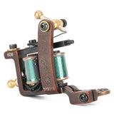 Coil Tattoo Machine, Antique Brass 10 Wraps Body Art Tattoo Machine Tattoo Tattoo Machines Antique Copper Wire Cutting Tattoo Machine For Tattoo Machines Fine Coil Machine 10 Coil