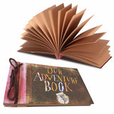 Our Adventure Book Handcrafted 11.92 x 7.62" Leather-Bound Scrapbook, Embossed Lettering, Inspired by 'Up', Ideal for Photos, Gift for Couples Anniversary, Weddings, Travelling, Birthday, Christmas