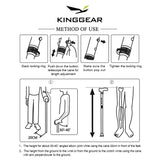 KINGGEAR F1 Walking Cane for Women & Men, Lightweight & Sturdy Offset Walking Stick, Large Quad Base Walking Cane with Autonomous Standing for Seniors and People with Leg Injuries