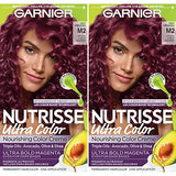 Garnier Hair Color Nutrisse Ultra Color Nourishing Creme, M2 Medium Intense Magenta (Sweet Grenadine) Permanent Hair Dye, 2 Count (Packaging May Vary)