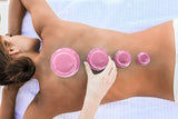 LURE Essentials Edge Cupping Therapy Set - Cupping Kit for Massage Therapy - Silicone Cupping Set - Massage Cups for Cupping Therapy (Set of 4, Pink)