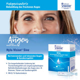 Hylo-Vision Sine eye drops - for dry, burning, watery eyes and a sandy feeling, ideal for on the go, slightly viscous, preservative-free, suitable for contact lenses, 60 x 0.4 ml