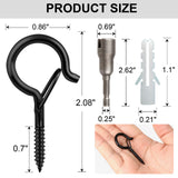 24 PCS Q-Hanger Hooks, Screw Hooks for Outdoor String Lights, Safety Buckle Design Cup Eye Hook for Hanging Christmas Lights, Plants, Wind Chimes, Mounted on Wall Ceiling, Include 1 Wing Nut Driver