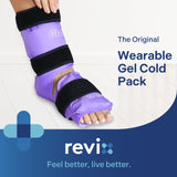 REVIX Ankle Ice Pack Wrap for Injuries Reusable Gel Foot Cold Pack for Achilles Tendonitis, Plantar Fasciitis and Sprained Ankles or Feet Pain Relief, Purple