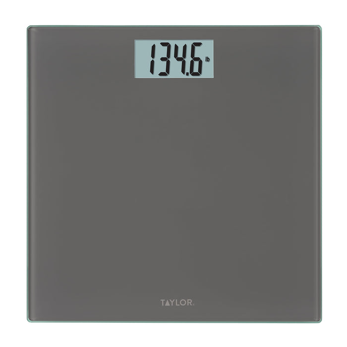 Taylor Digtal Scales for Body Weight, Highly Accurate 400 LB Capacity, Auto On and Off Scale, 11.8 x 11.8 Inches, Charcoal Grey