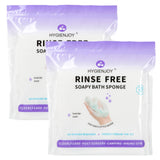 HYGIENJOY-Rinse Free Bath Sponges for Adults-Disposable No Rinse Bathing Wipes,Soap Infused,Extra Thick and Dry Shower Wipes for Elderly,Camping,Post Surgery Must Haves, (Lavender 2 pack,50 counts)