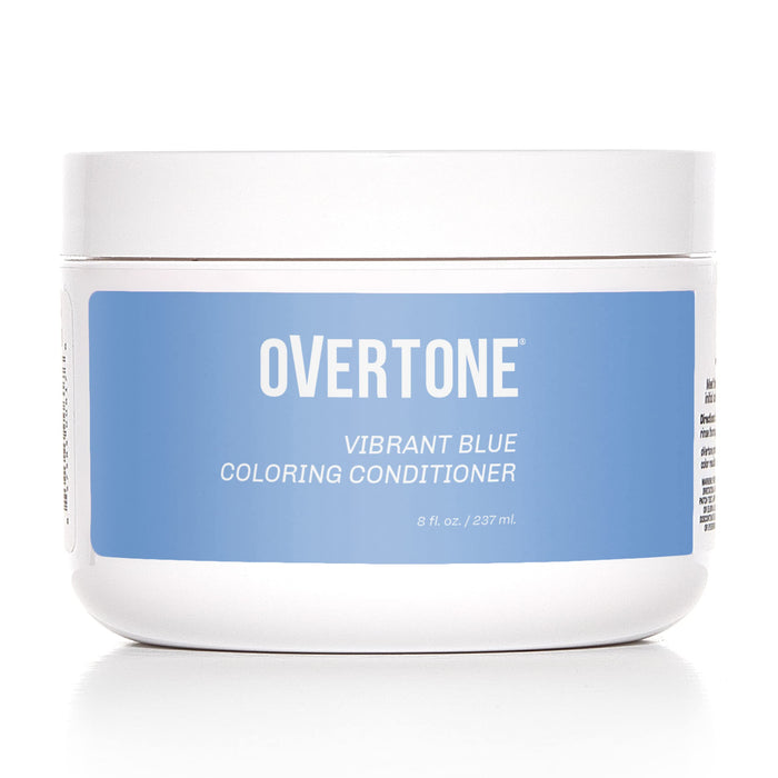 oVertone Haircare Color Depositing Conditioner - 8 oz Semi Permanent Hair Color Conditioner with Shea Butter & Coconut Oil - Vibrant Blue Temporary Cruelty-Free Hair Color (Vibrant Blue)
