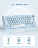 Womier SK65 Wireless Mechanical Gaming Keyboard, 60 Percent Retro Creamy Blue Aluminium Keyboard, Bluetooth 5.0/2.4GHz/USB-C Wired Hot Swappable Custom RGB Backlit Keyboard for Mac Computer PC