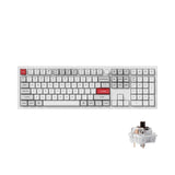 Keychron Q6 Pro Full-Size Bluetooth Custom Mechanical Keyboard for Mac Windows Linux, Full Aluminum QMK/VIA Programmable Knob KSA Double-Shot PBT Keycap Hot-Swappable Keychron K Pro Brown Switch-White