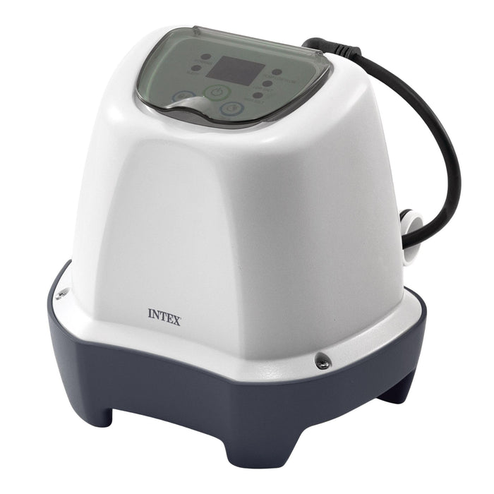 INTEX Krystal Clear Saltwater Pool Chlorine System for Above Ground Pools up to 2,200 Gallons, Pool Cleaner with Automatic Timer and Self Cleaning