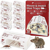 LULUCATCH Sticky Mouse Traps, 12 Pack Pre-baited Glue Traps