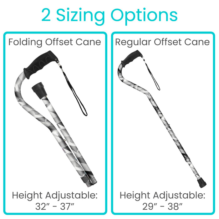 Vive Walking Cane for Women, Men, Elderly - Patented Offset Grip - Lightweight Adjustable Walking Aid with a Non-Slip Tip - Sturdy Balancing Mobility Aid for Seniors