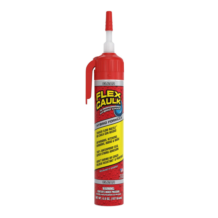 Flex Caulk Hybrid Polymer Waterproof Sealant, Clear, 6.6 oz, 1-Pack