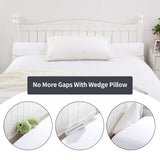 MABOZOO Pillow Wedge for Headboard Gap,Bed Gap Filler Queen Size,Foldable Bed Wedge Pillow for Headboard,White Bed Wedge Gap Filler,Foam Mattress Gap Filler,60"x6"x6"