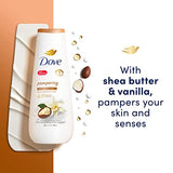 Dove Body Wash Pampering Shea Butter & Vanilla for Renewed, Healthy-Looking Skin Gentle Skin Cleanser with 24hr Renewing MicroMoisture, 20 Fl Oz (Pack of 4)