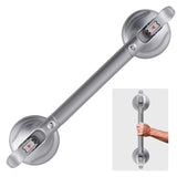 DAREN MEDICAL Heavy Duty Suction Shower Grab Bar - Toilet Bathroom Bathtub Safety - Shower Handles, Suction Cup Power Up to 250 LB, Perfect for Elderly Seniors(18.5 Inch, Gray Silver)